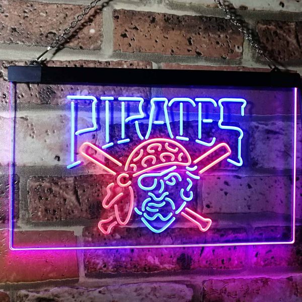 Pittsburgh Pirates Logo Dual LED Neon Light Sign